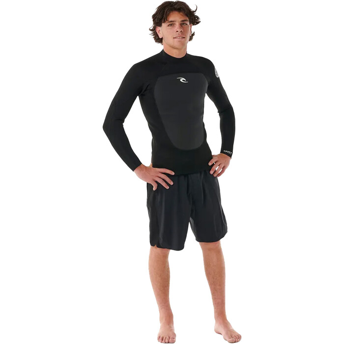 2024 Rip Curl Mens Omega 1.5mm Long Sleeve Neoprene Jacket 123MWJ - Black